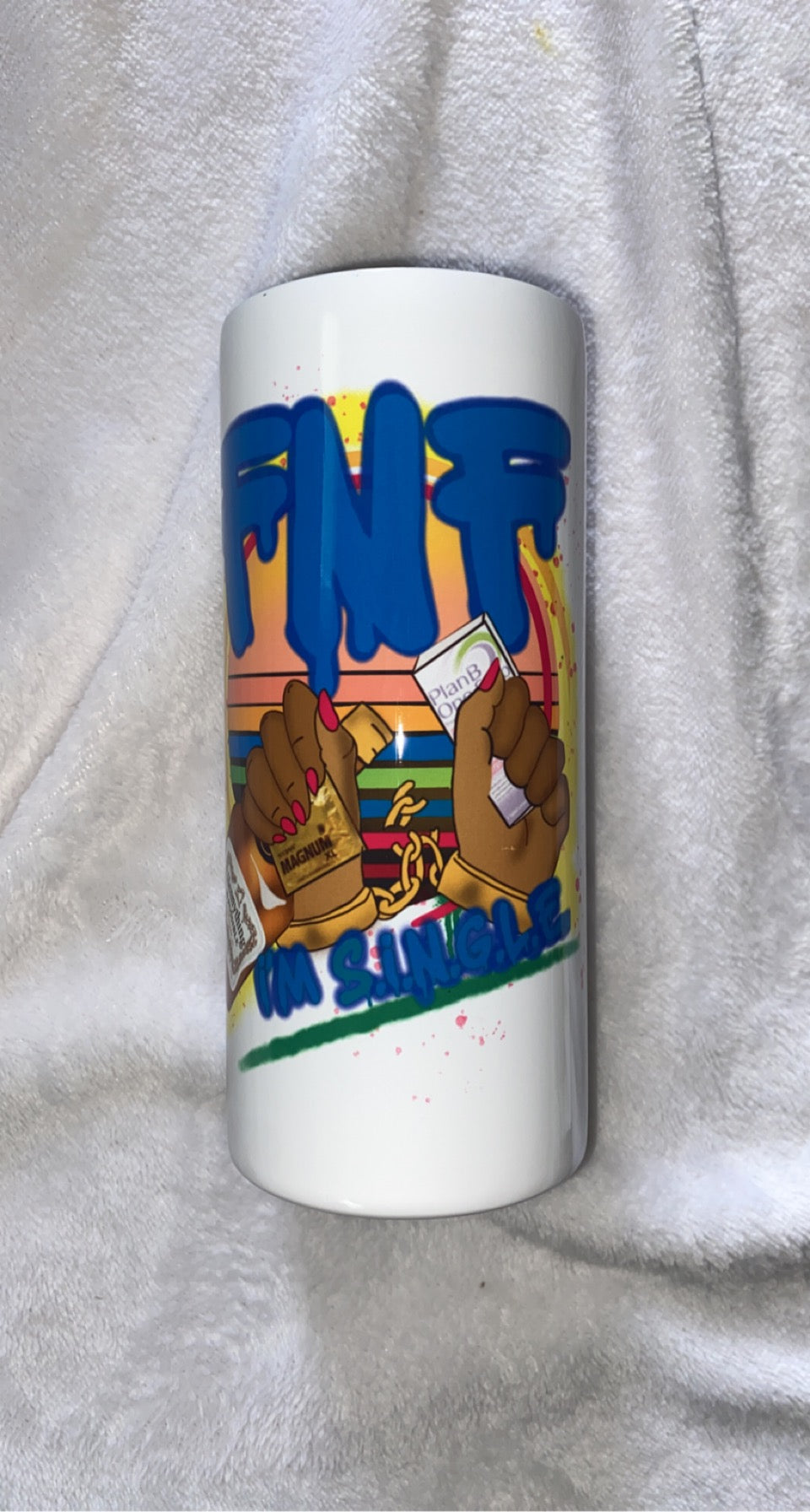 F.N.F WHITE TEE & TUMBLER