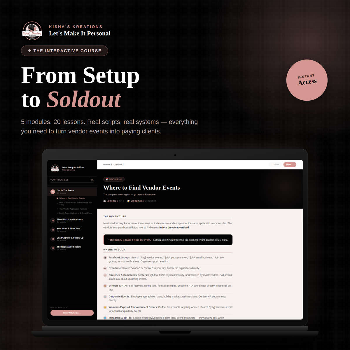 Setup To Sold-out Course